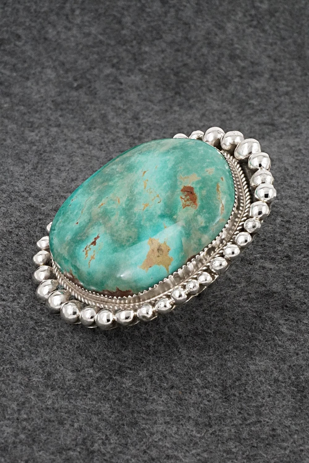 Turquoise and Sterling Silver Ring - Ray Nez - Size Adjustable