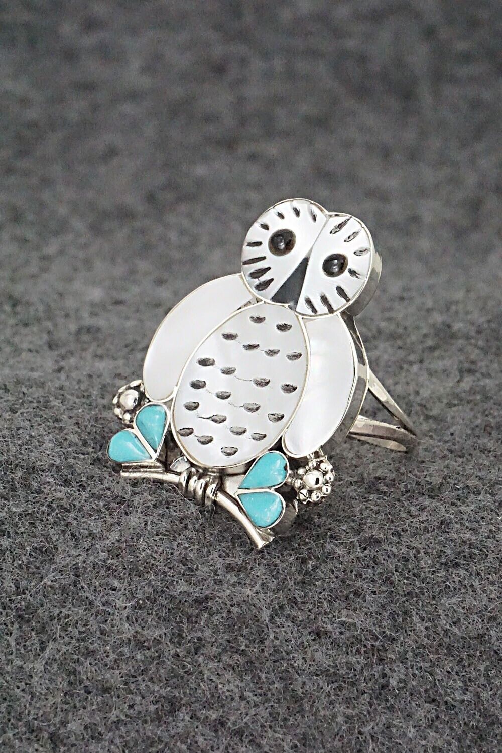 Multi-Stone & Sterling Silver Ring - Reginda Kallestewa - Size 9