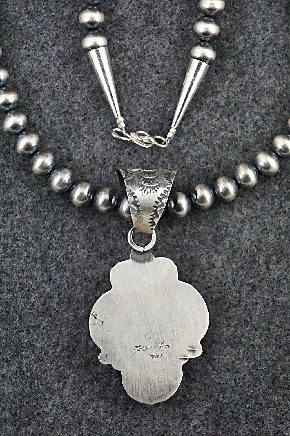 Turquoise & Sterling Silver Necklace - Gilbert Tom