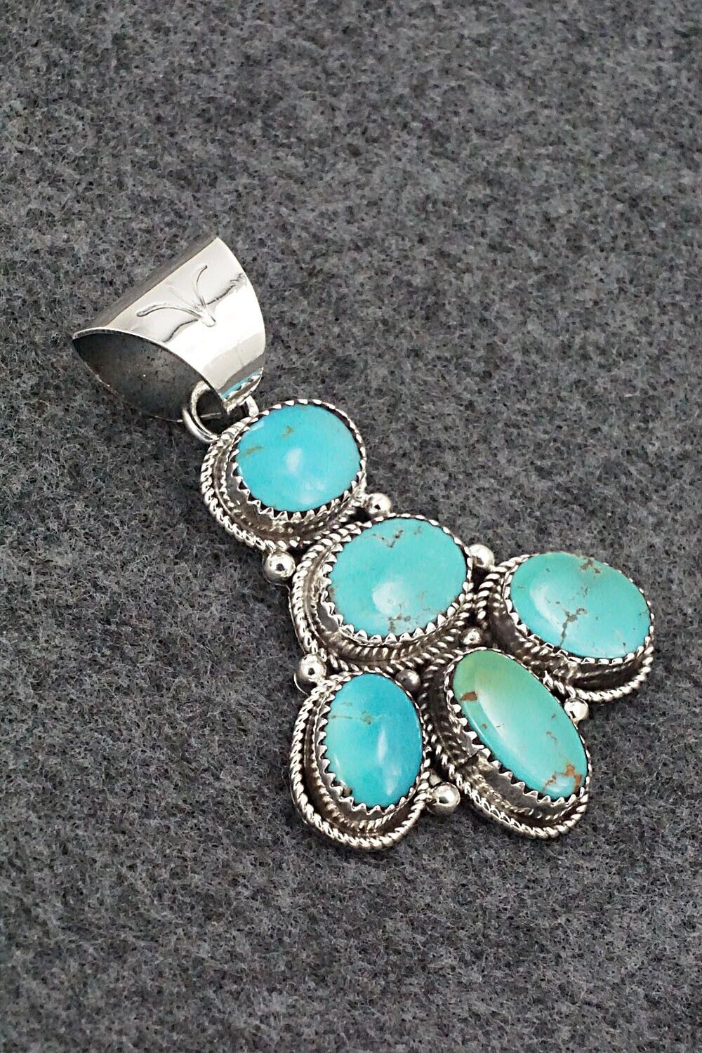 Turquoise & Sterling Silver Pendant - Ernest Hawthorne