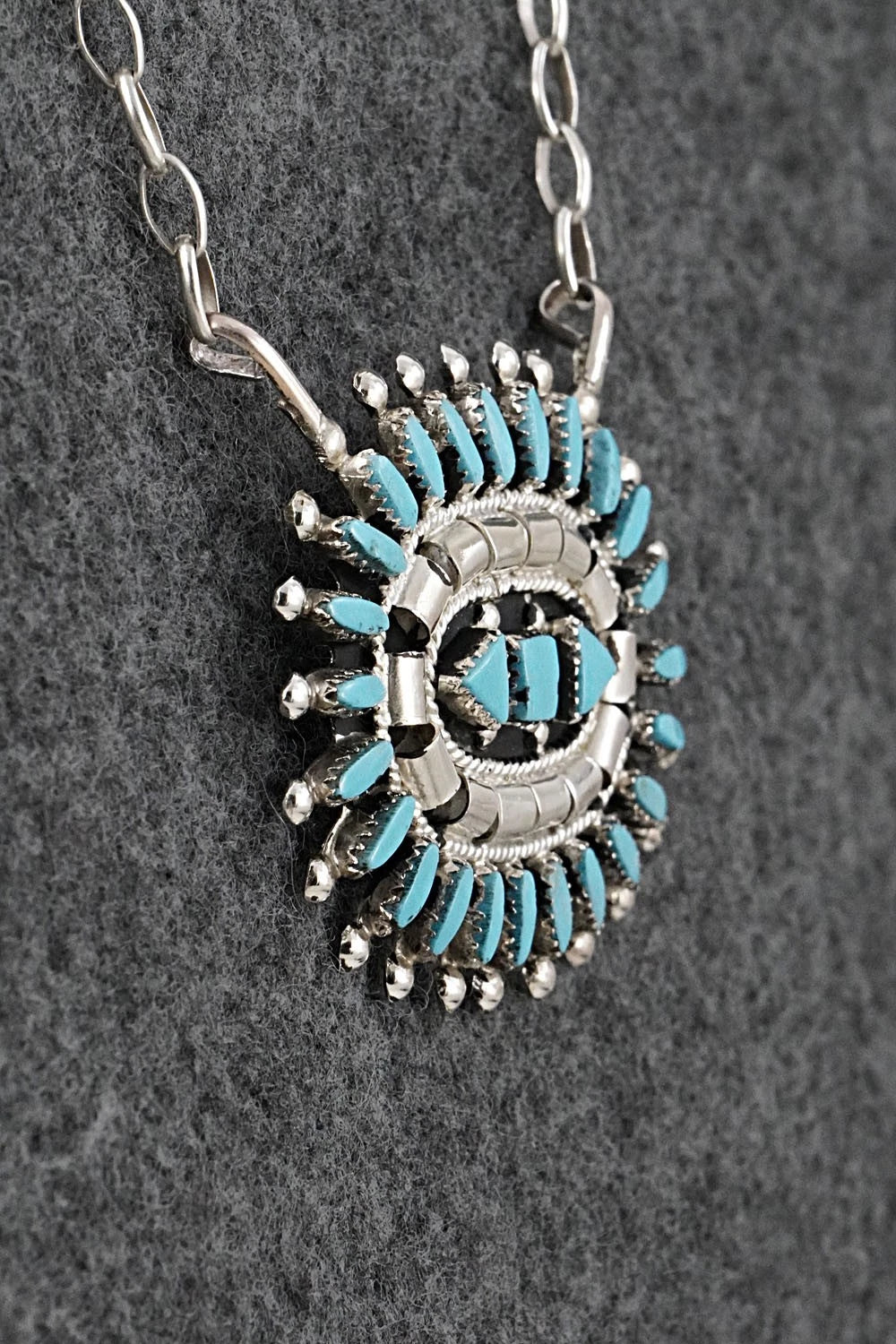 Turquoise & Sterling Silver Necklace - Evonne Hustito
