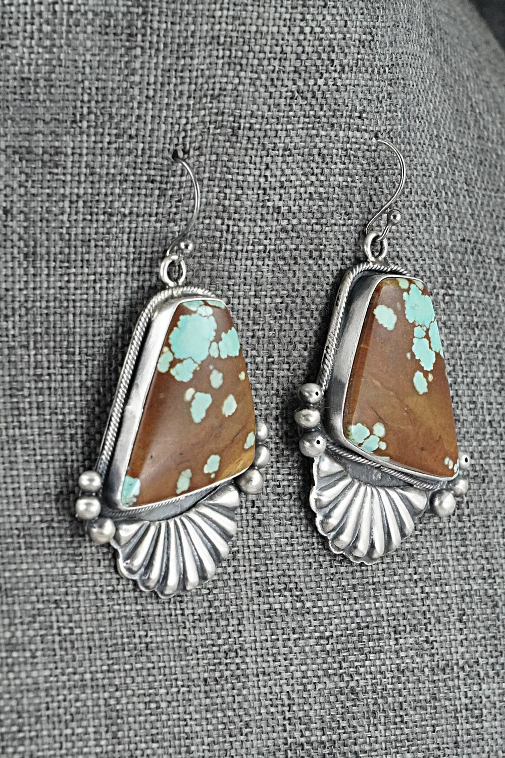 Turquoise & Sterling Silver Necklace and Earrings Set - Paul Livingston