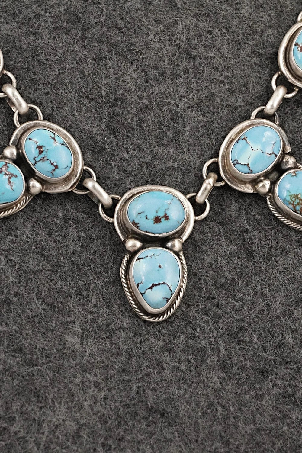 Turquoise & Sterling Silver Necklace and Earrings Set - Kathleen Livingston