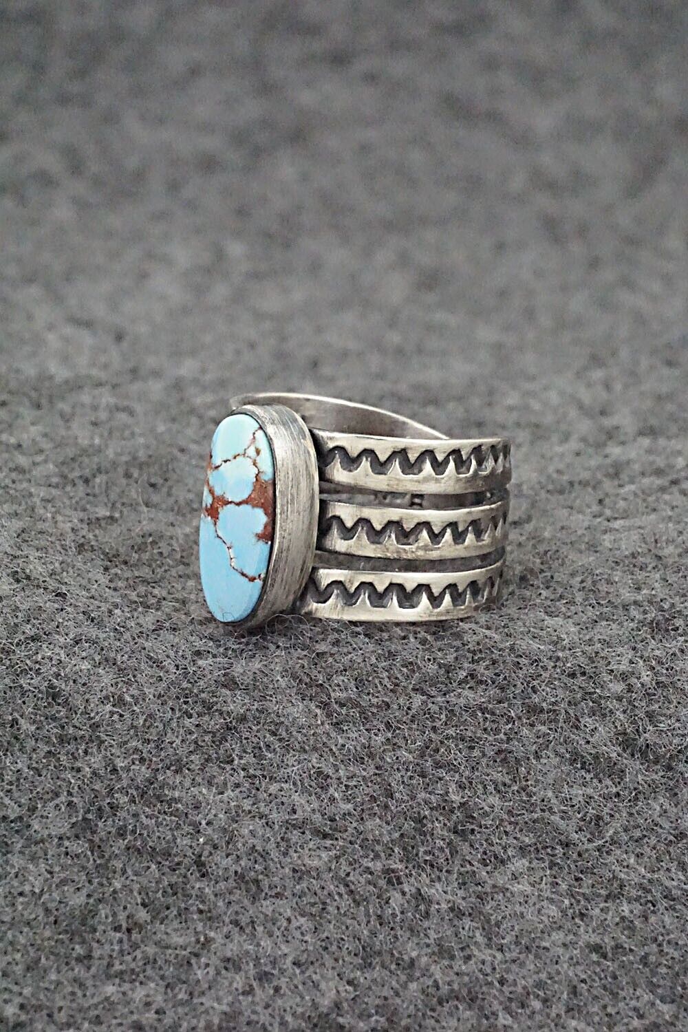 Turquoise and Sterling Silver Ring - Raymond Coriz - Size 7