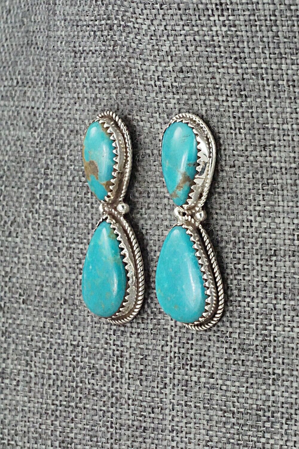 Turquoise & Sterling Silver Earrings - Ernest Hawthorne