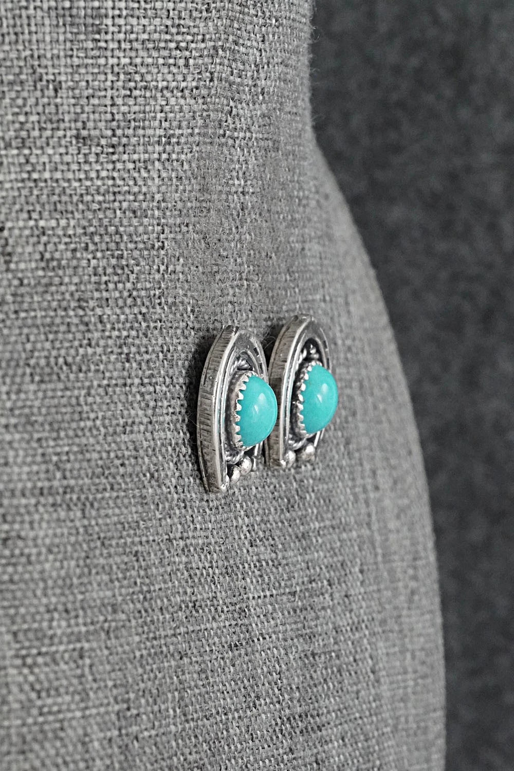 Turquoise & Sterling Silver Earrings - Annette Chiquito