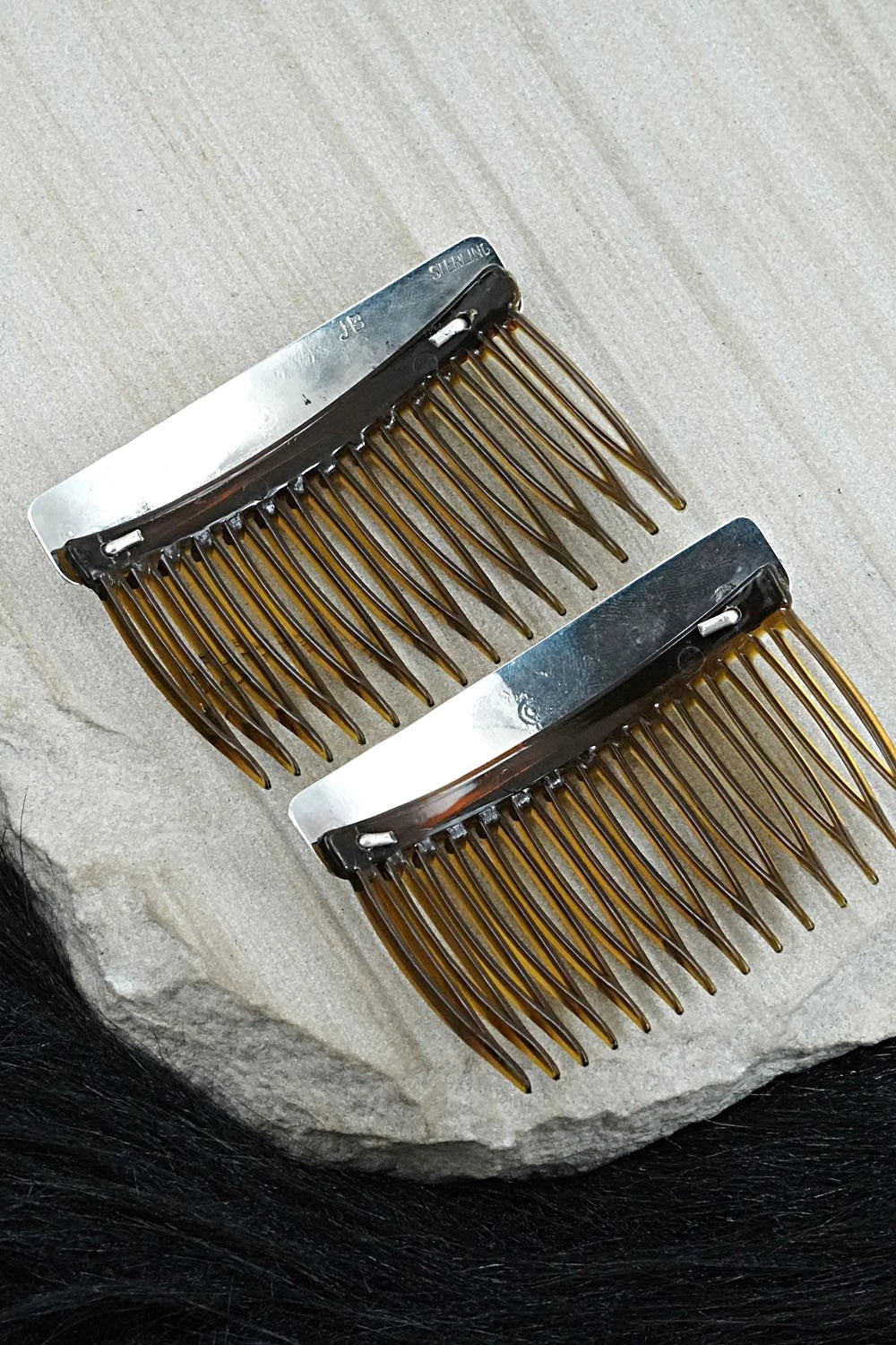 Turquoise & Sterling Silver Hair Combs - Jolene Begay
