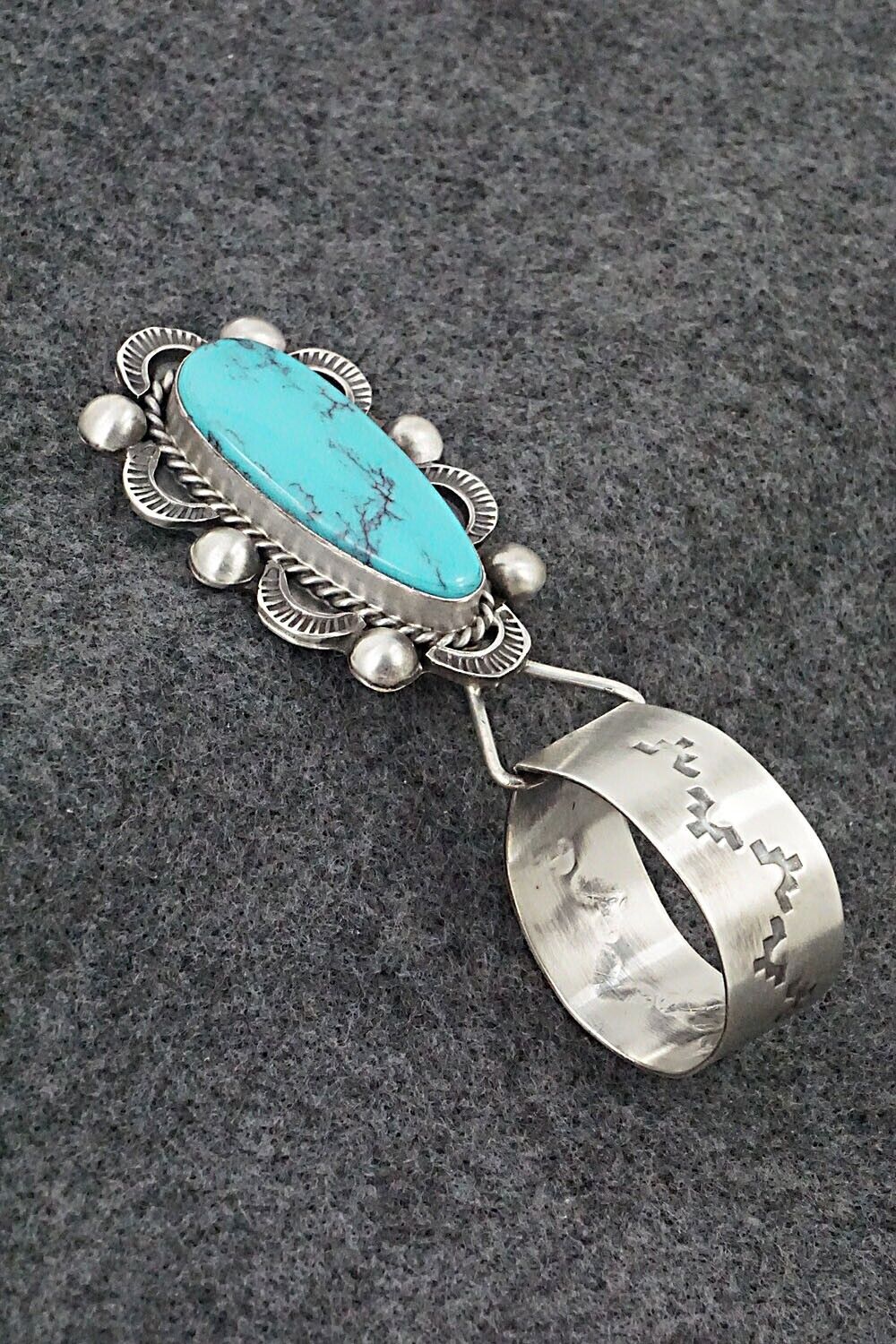 Turquoise and Sterling Silver Pendant - Wilson Dawes