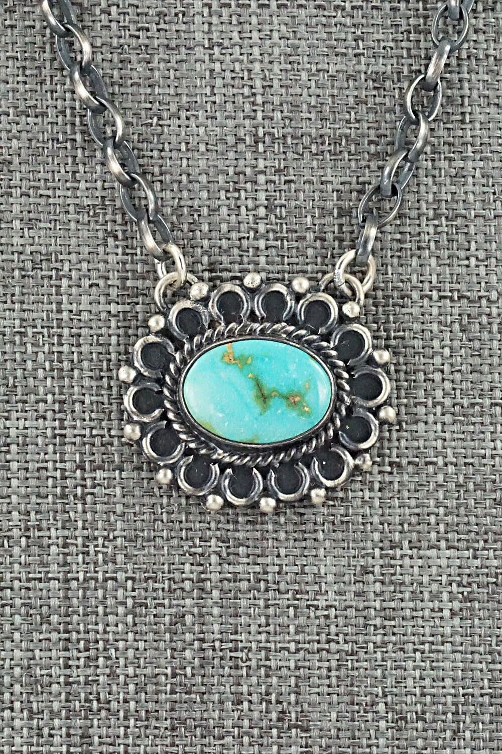 Turquoise & Sterling Silver Necklace - Joe Piaso