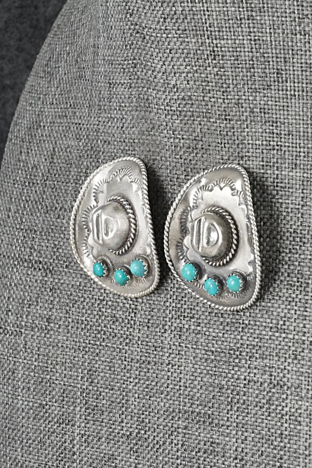 Turquoise & Sterling Silver Earrings - Bobby Platero