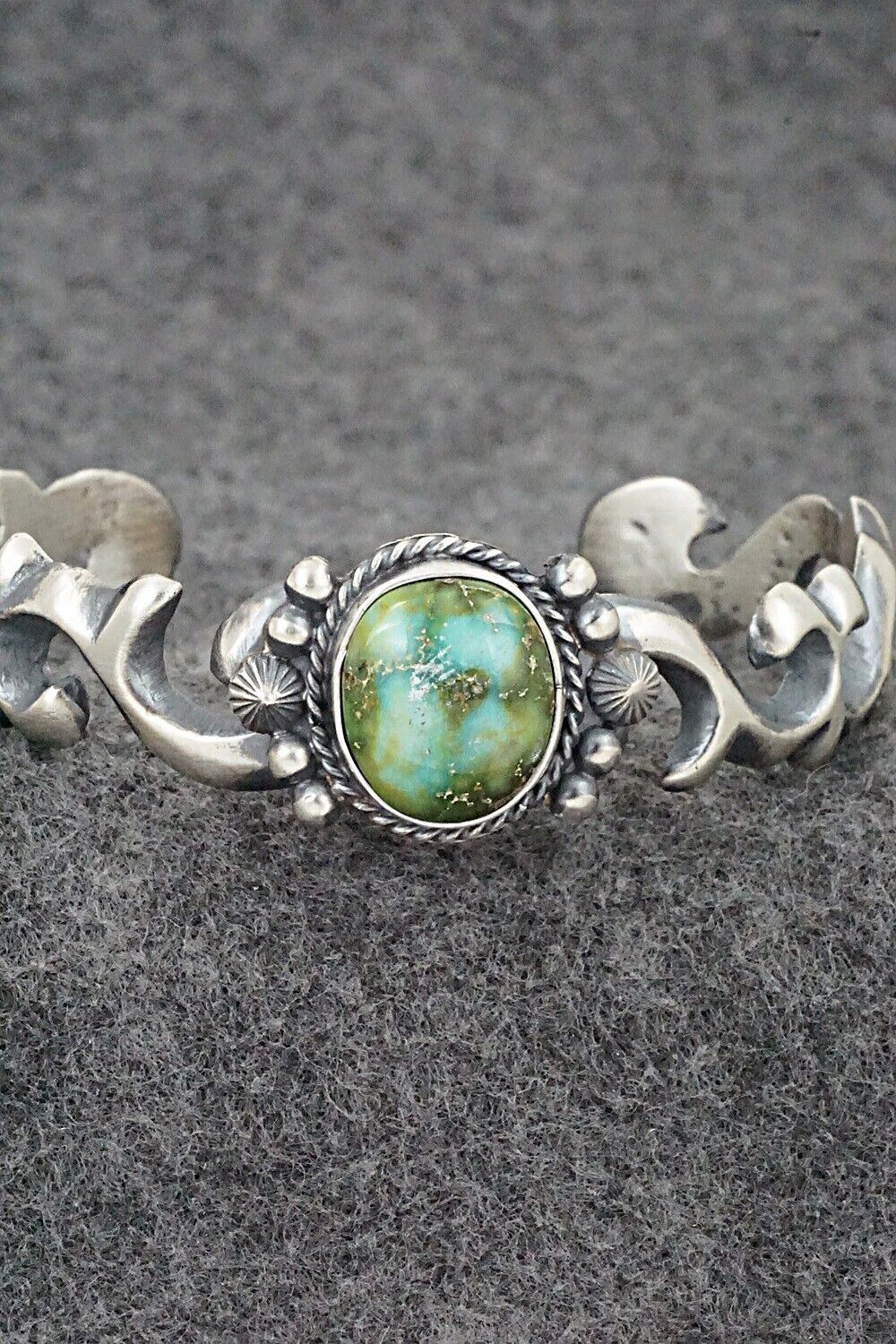 Turquoise & Sterling Silver Bracelet - Harrison Bitsue