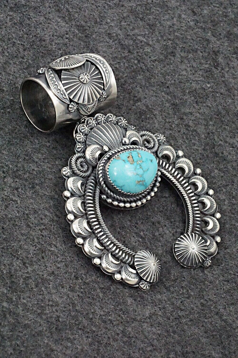 Turquoise & Sterling Silver Pendant - Delbert Gordon