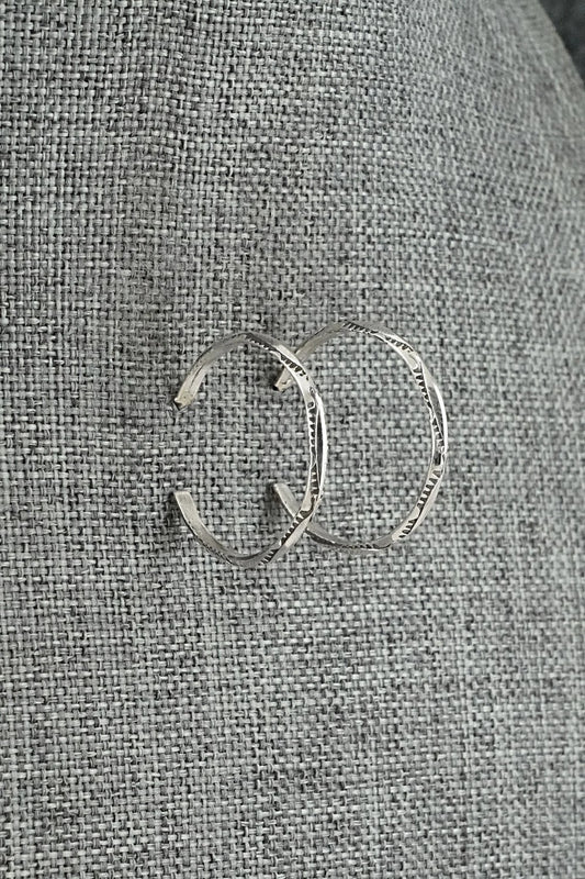 Sterling Silver Hoop Earrings - Elaine Tahe