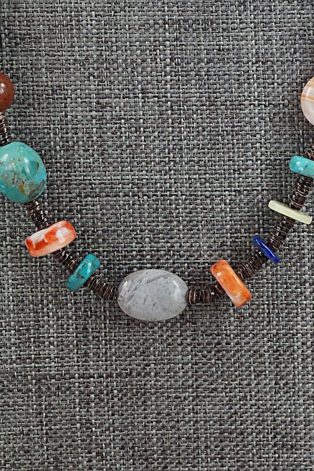 Multi-Stone and Sterling Silver Necklace - Helen Tsosie