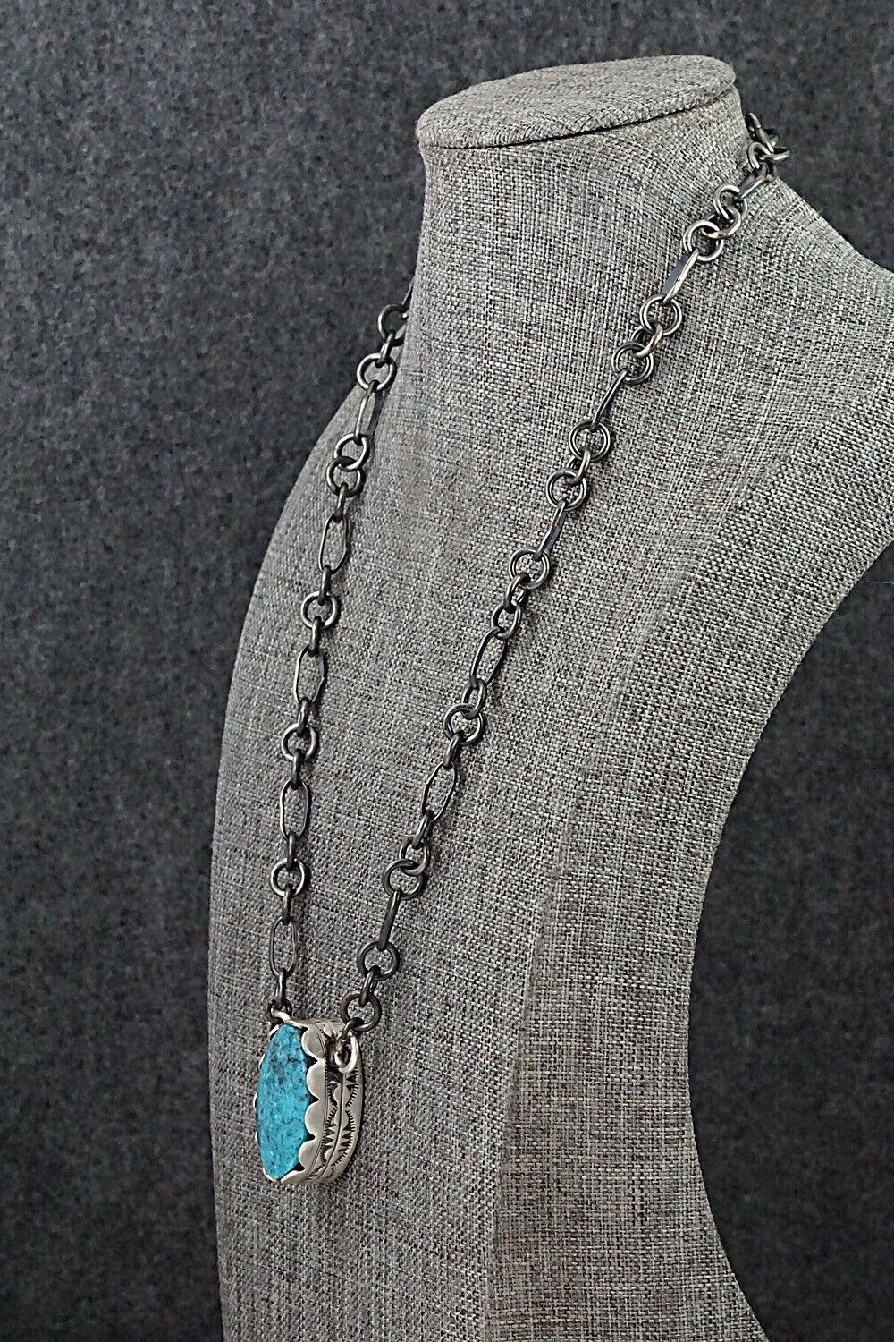 Turquoise & Sterling Silver Necklace - Paul Livingston