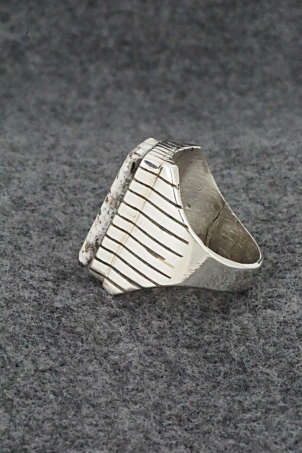 White Buffalo & Sterling Silver Ring - Trevor Jack - Size 10