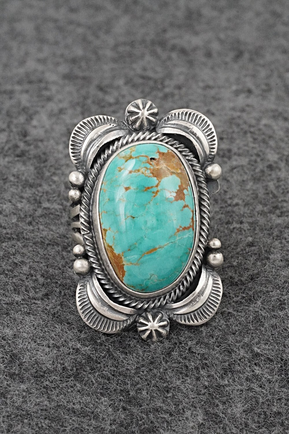Turquoise & Sterling Silver Ring - Randy Billy - Size 7