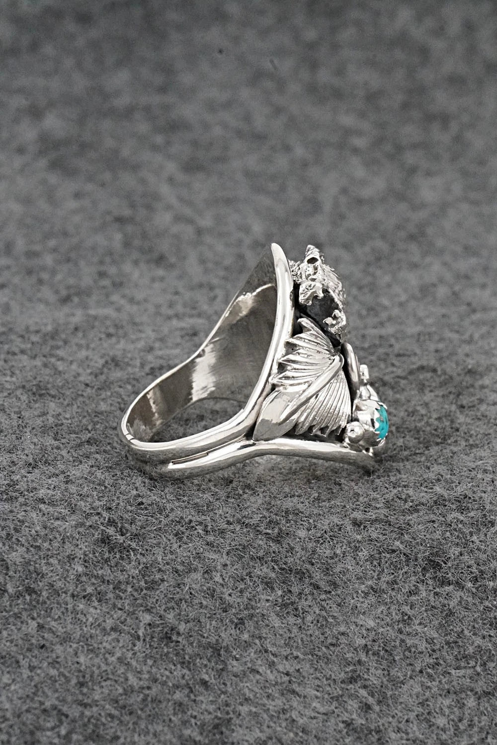 Turquoise & Sterling Silver Ring - Darrell Morgan - Size 13