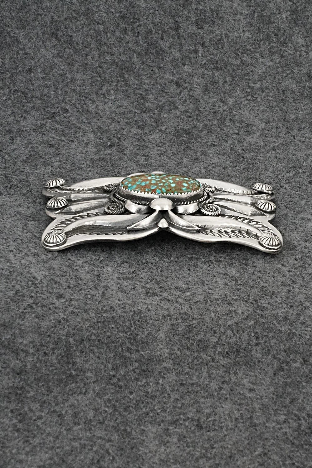 Turquoise & Sterling Silver Belt Buckle - Delbert Gordon