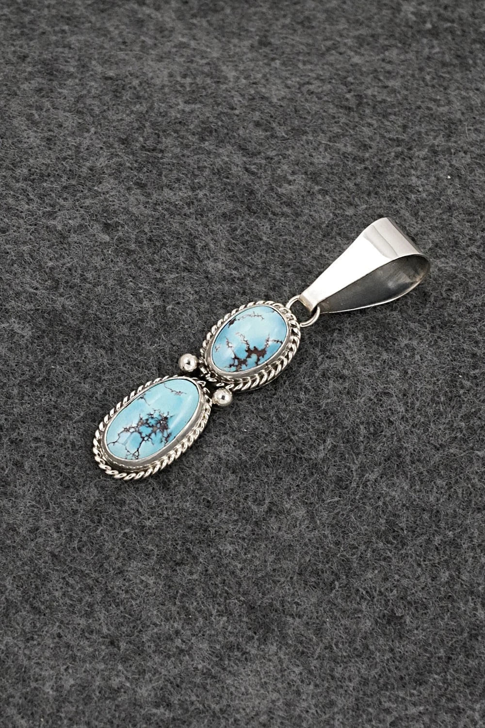 Turquoise & Sterling Silver Pendant - Eugene Gruber