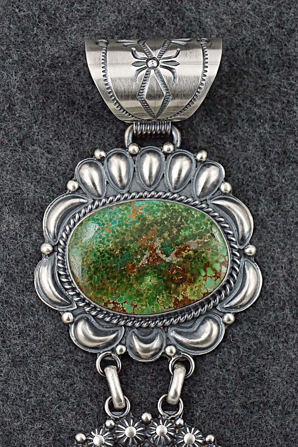 Turquoise & Sterling Silver Pendant - Raymond Delgarito