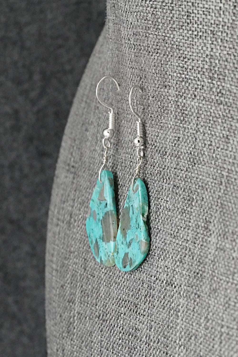 Turquoise & Sterling Silver Earrings - Louise Pete