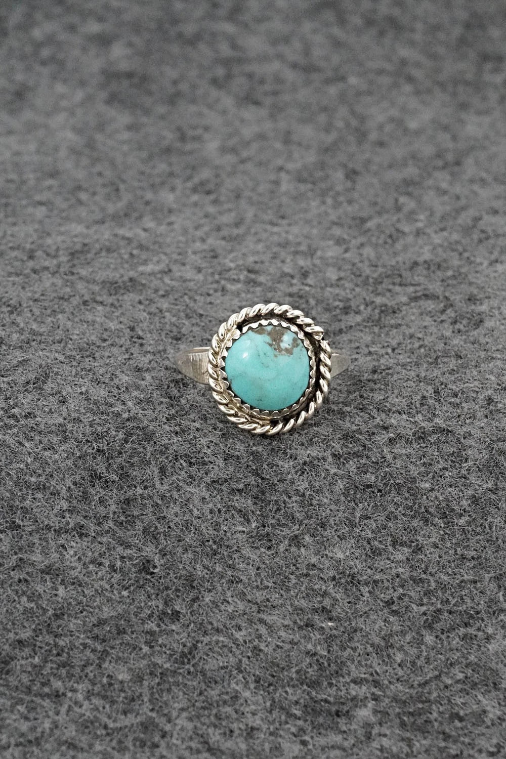 Turquoise & Sterling Silver Ring - Darius Arviso - Size 8