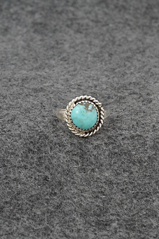 Turquoise & Sterling Silver Ring - Darius Arviso - Size 8