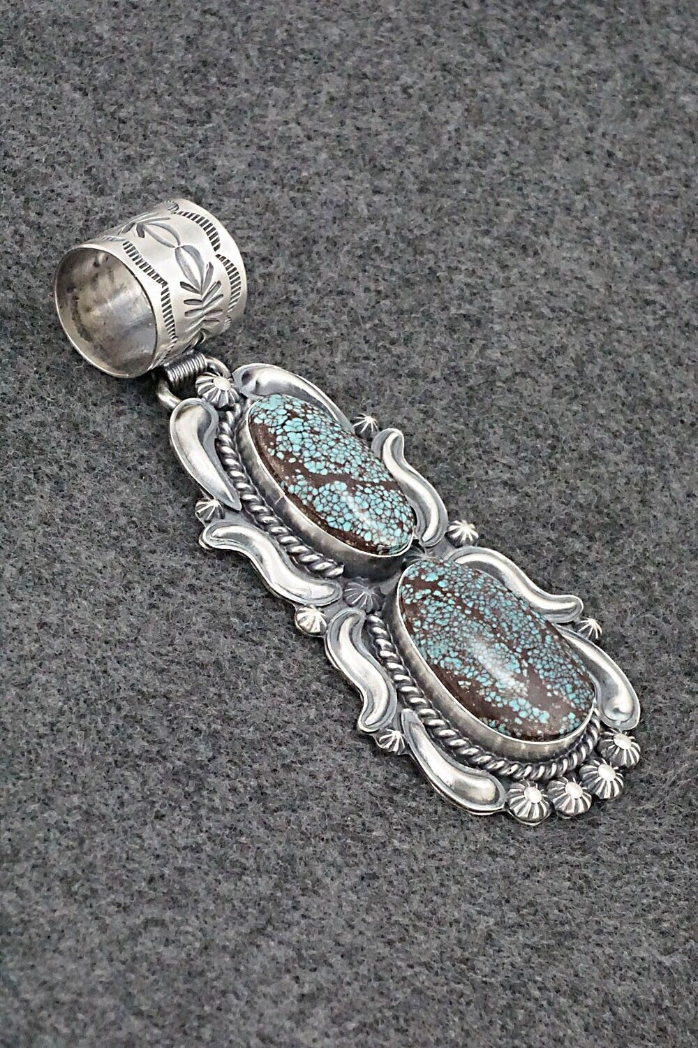 Turquoise & Sterling Silver Pendant - Raymond Delgarito