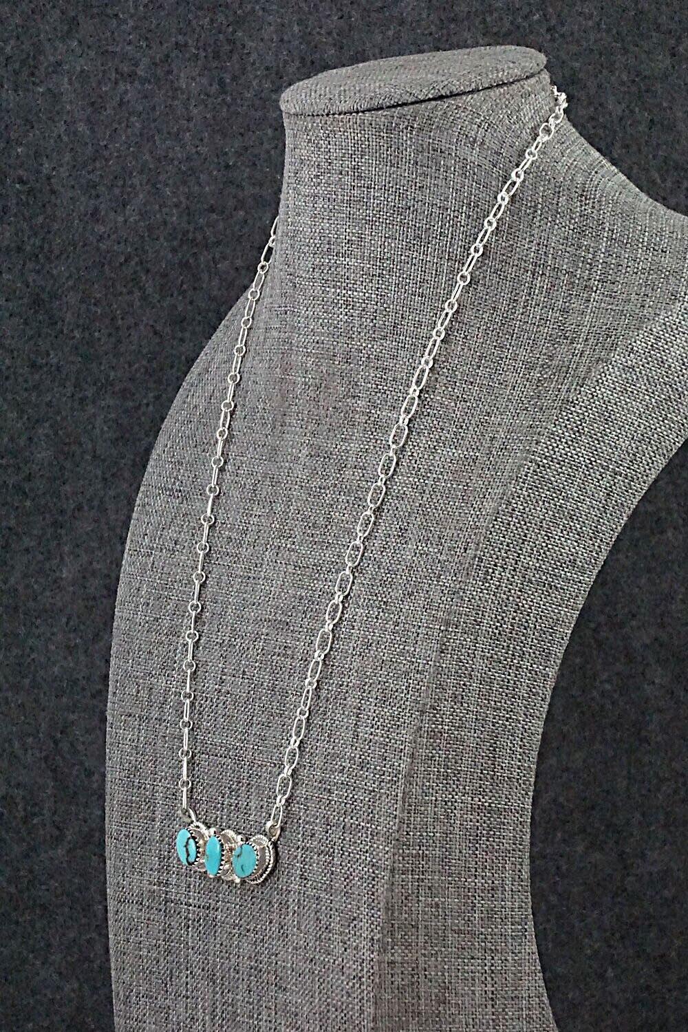 Turquoise & Sterling Silver Necklace - Ernest Hawthorne
