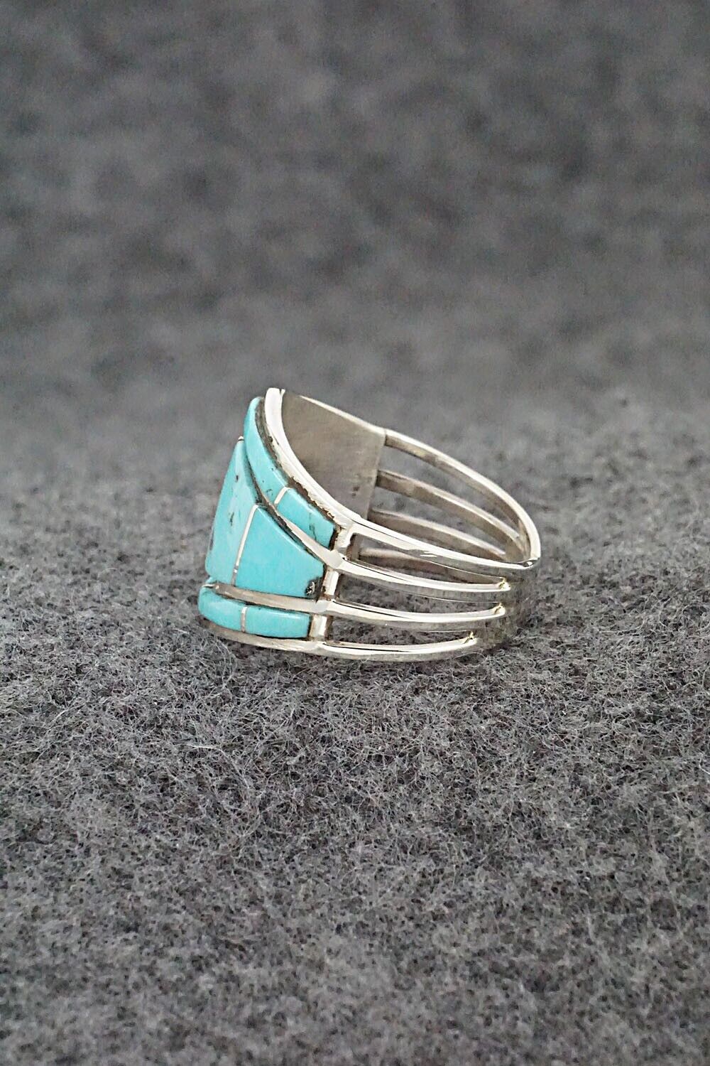 Turquoise & Sterling Silver Ring - Andrew Enrico - Size 8