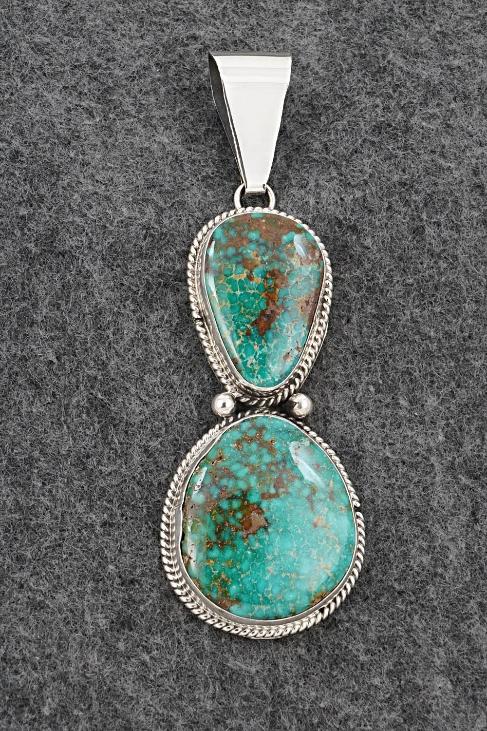 Turquoise & Sterling Silver Pendant - Eugene Gruber