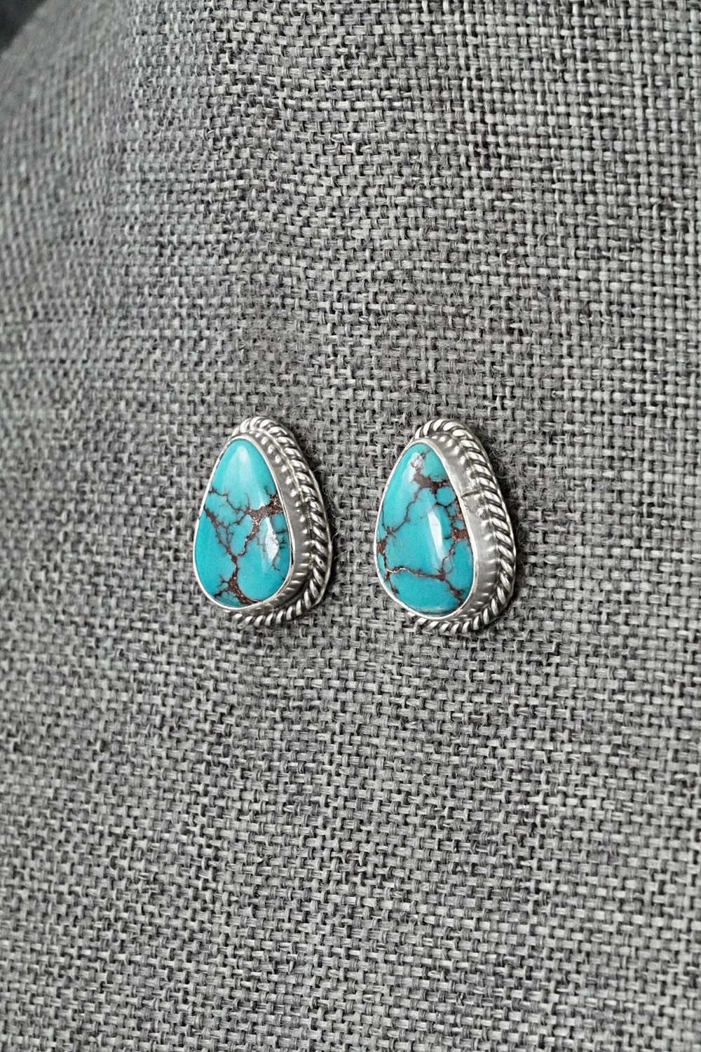 Turquoise & Sterling Silver Earrings - Eugene Gruber