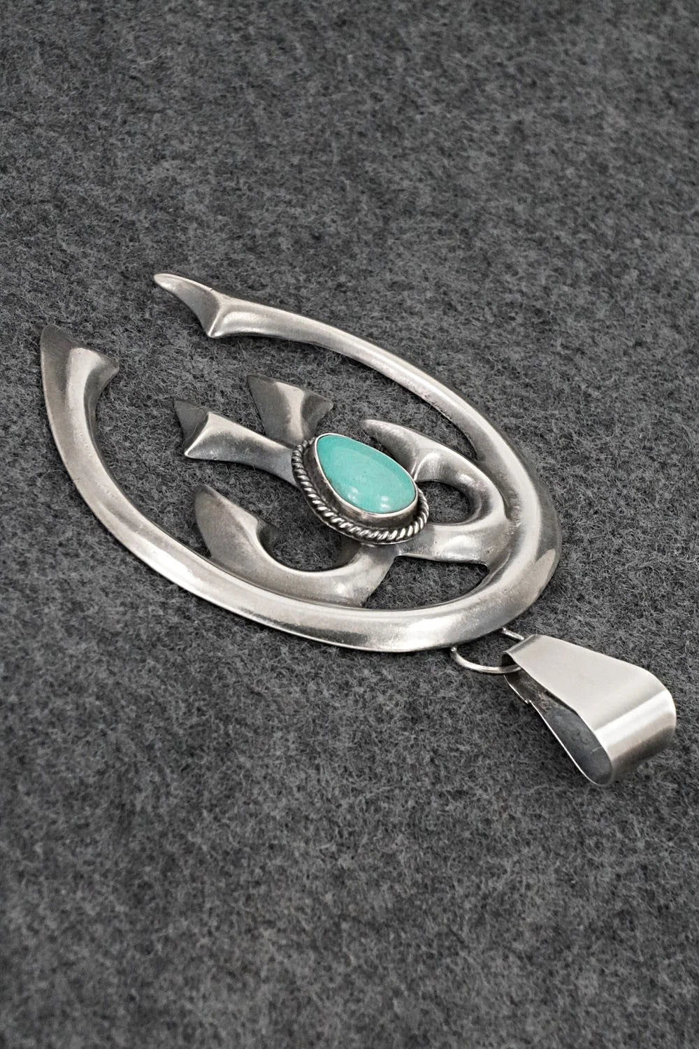 Turquoise & Sterling Silver Pendant - Eugene Gruber