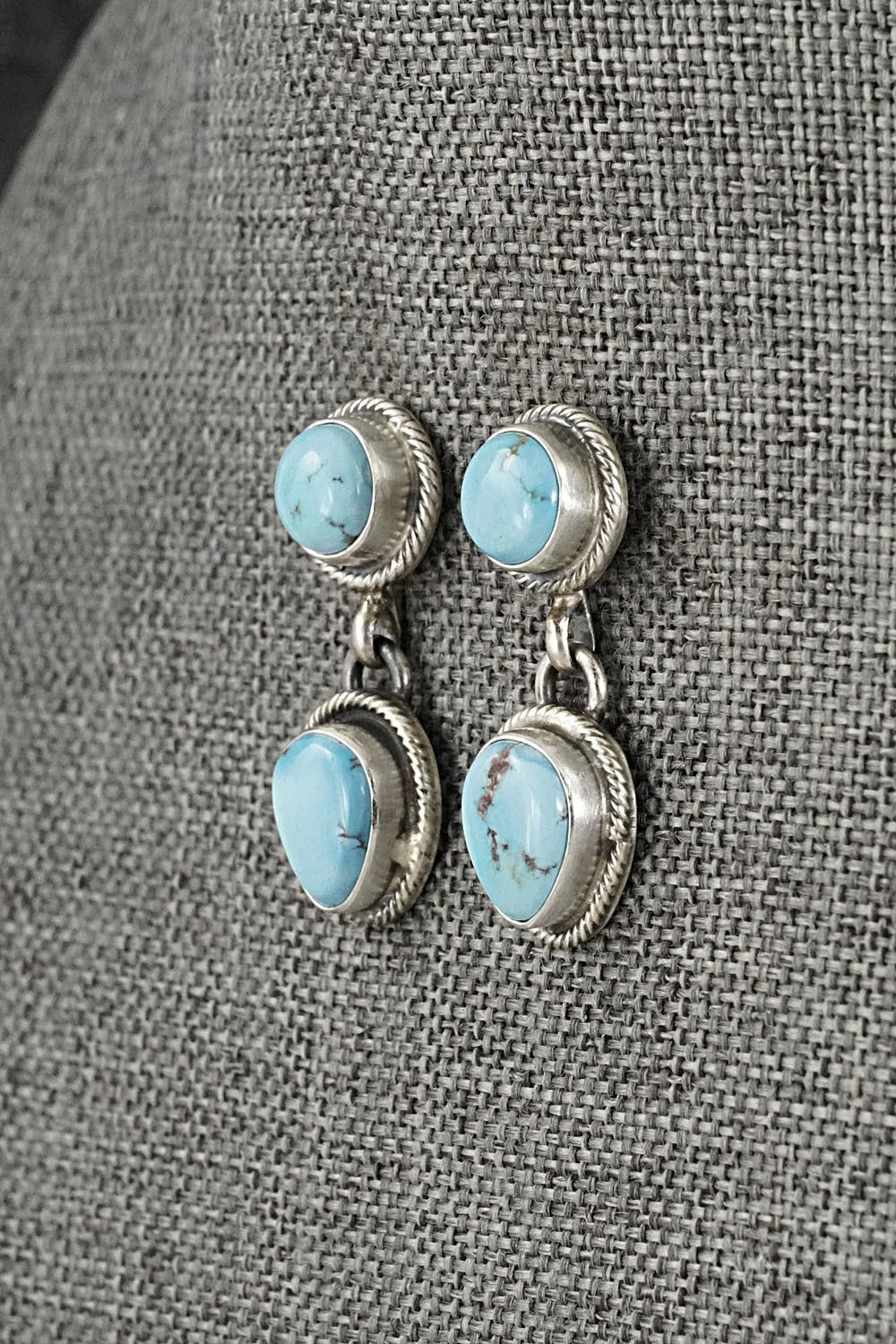 Turquoise & Sterling Silver Necklace and Earrings Set - Kathleen Livingston