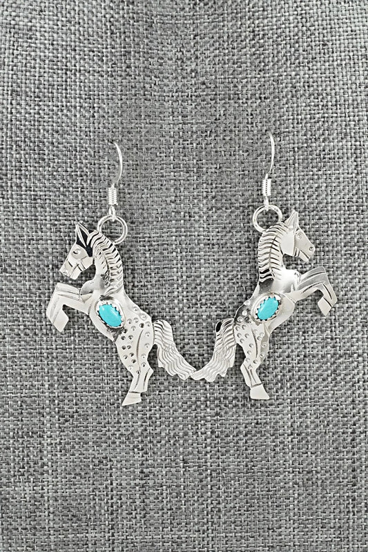 Turquoise & Sterling Silver Earrings - Louise Yazzie