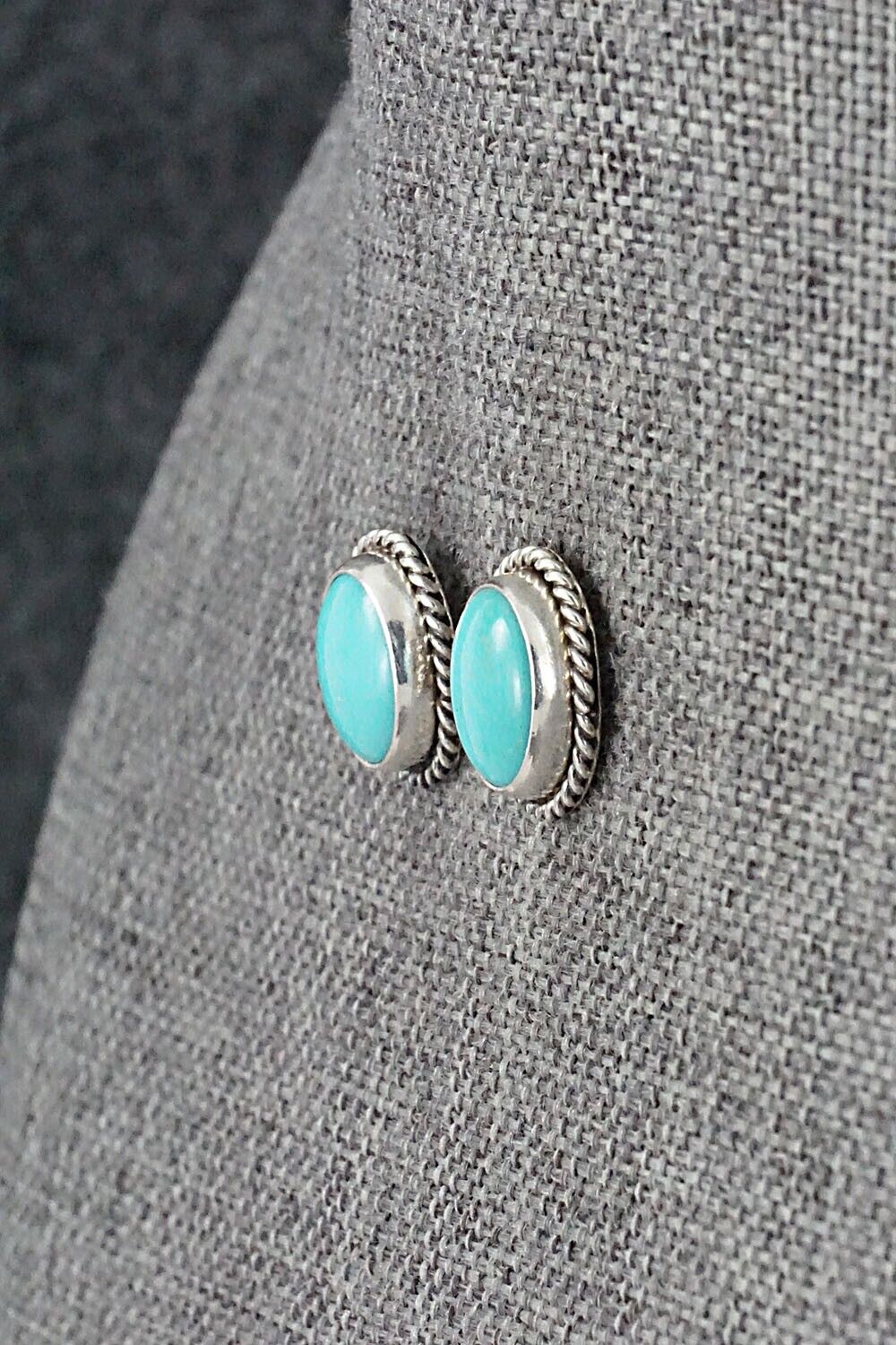 Turquoise & Sterling Silver Earrings - Marco Begaye