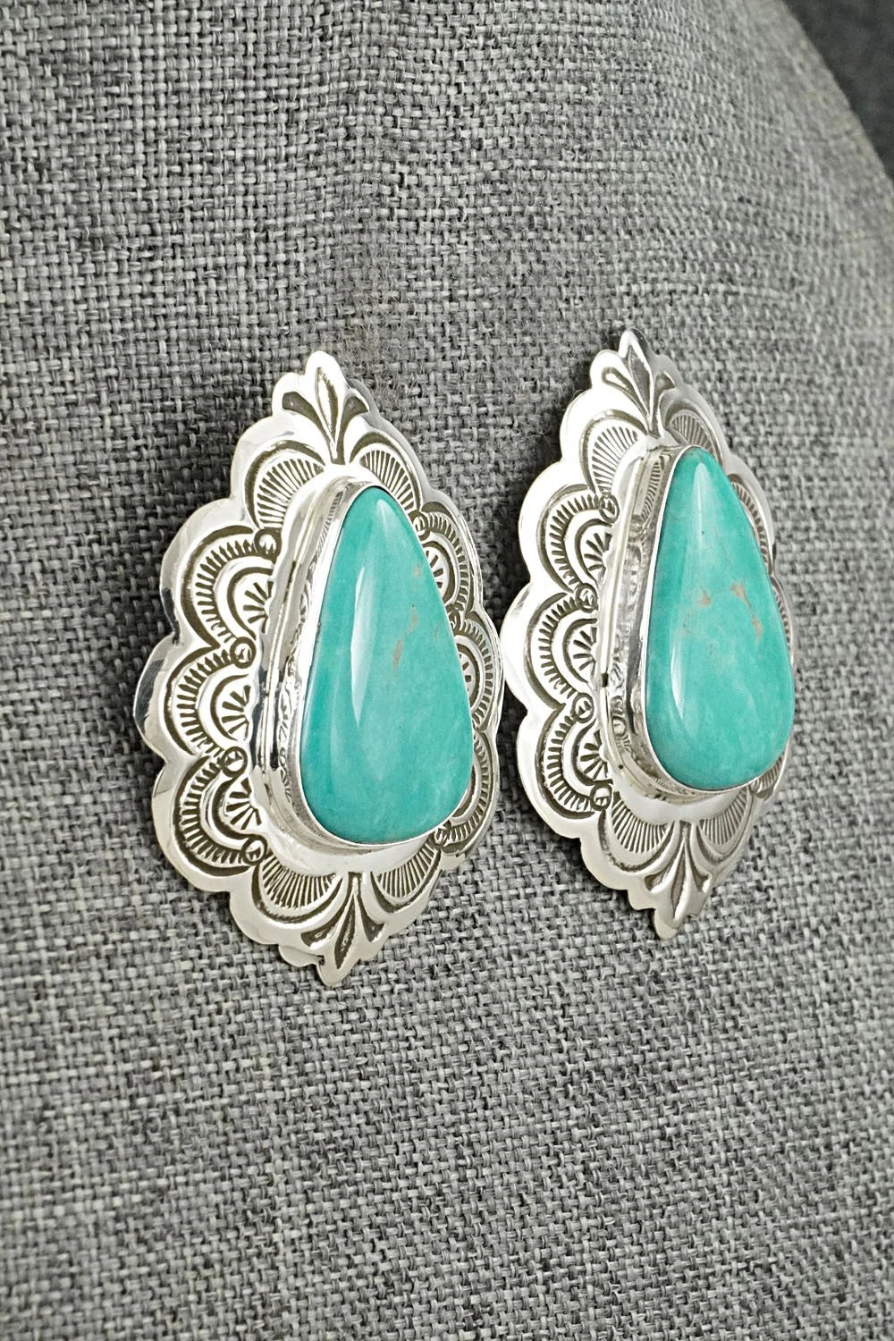 Turquoise & Sterling Silver Earrings - Arnold Blackgoat
