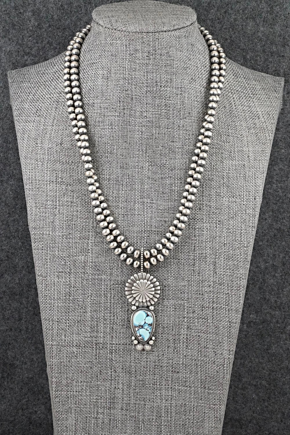 Turquoise & Sterling Silver Necklace - Tom Lewis
