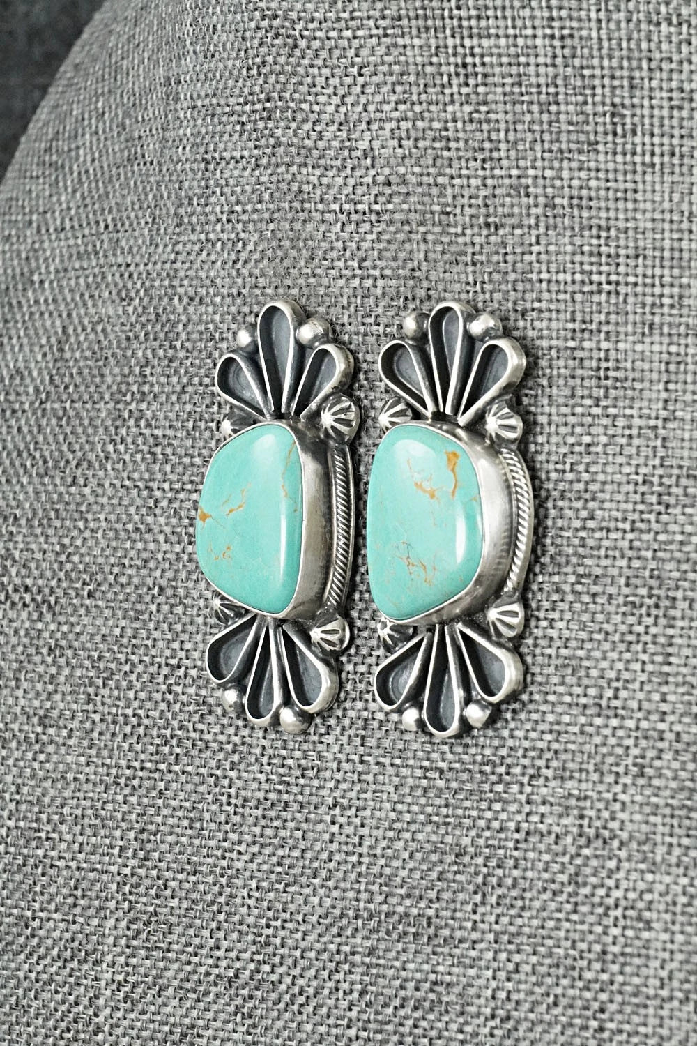 Turquoise & Sterling Silver Earrings - Bobby Johnson