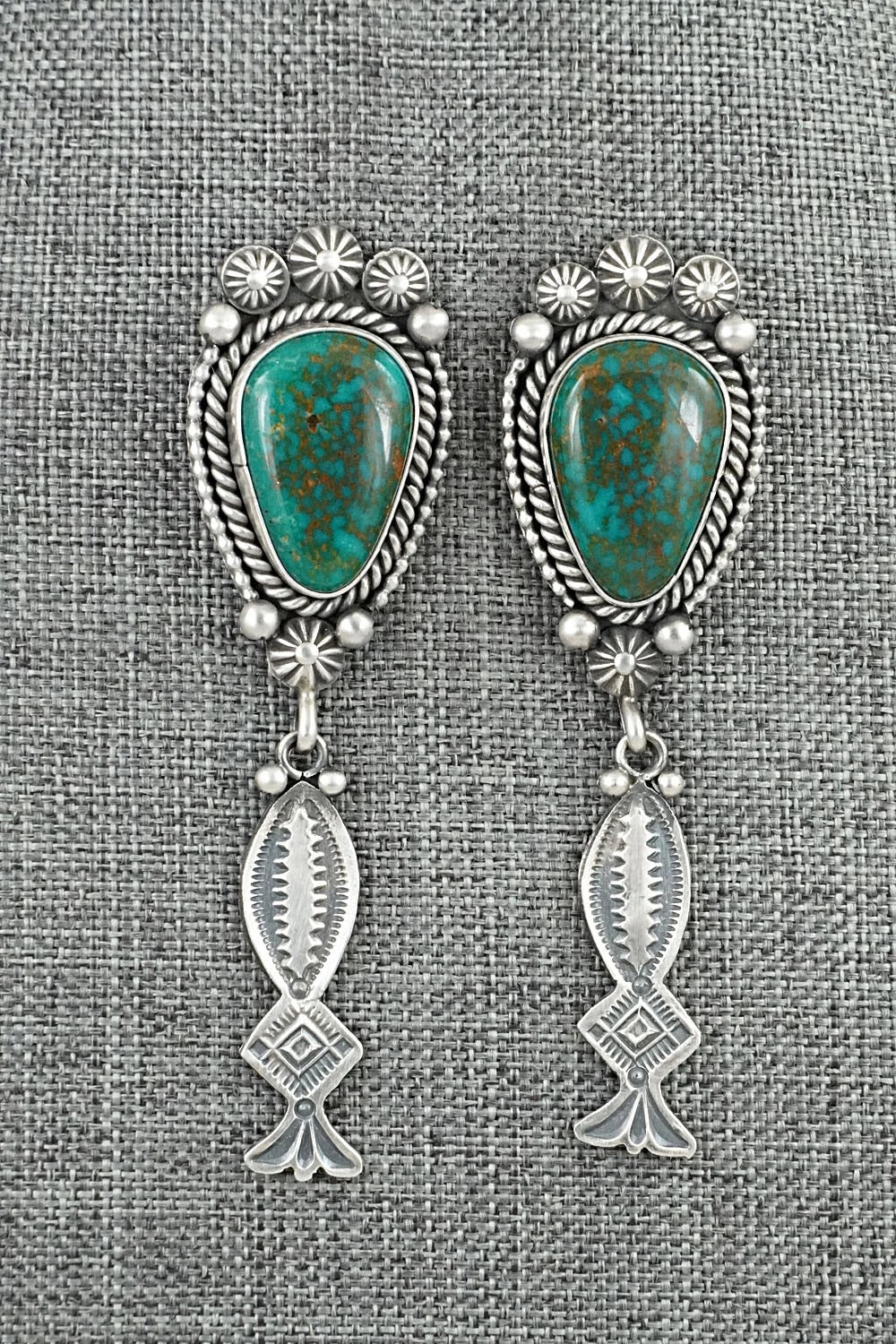 Turquoise & Sterling Silver Earrings - Michael Calladitto