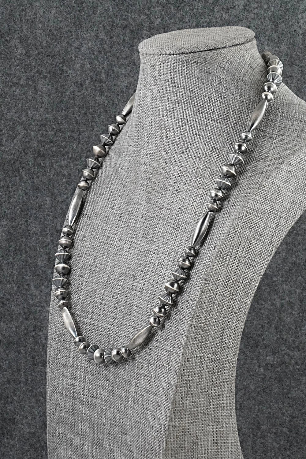 Sterling Silver Navajo Pearl Necklace 20" - Vintage