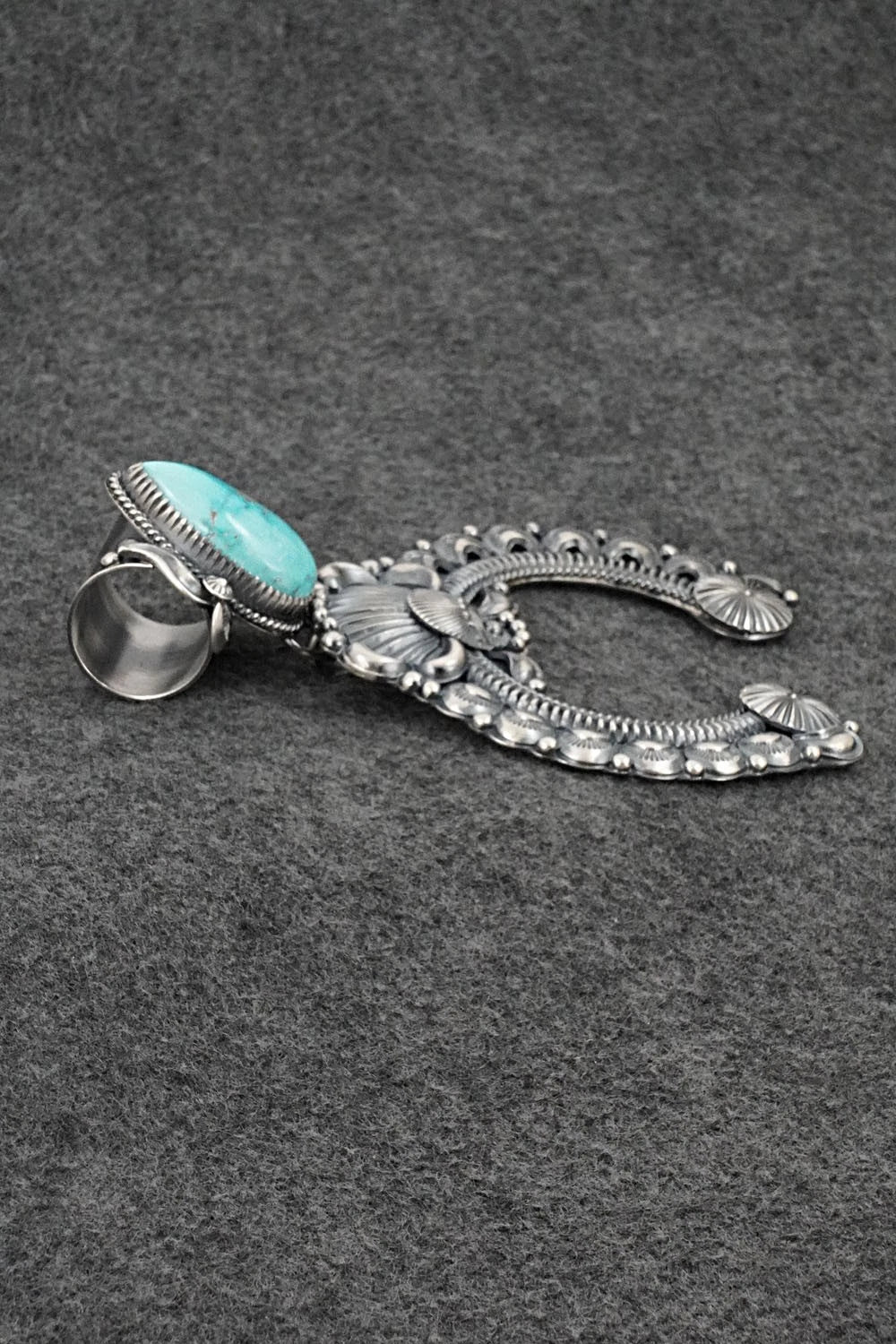 Turquoise & Sterling Silver Naja Pendant - Delbert Gordon
