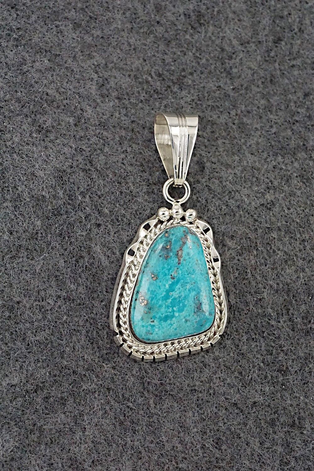 Turquoise & Sterling Silver Pendant - Samuel Yellowhair