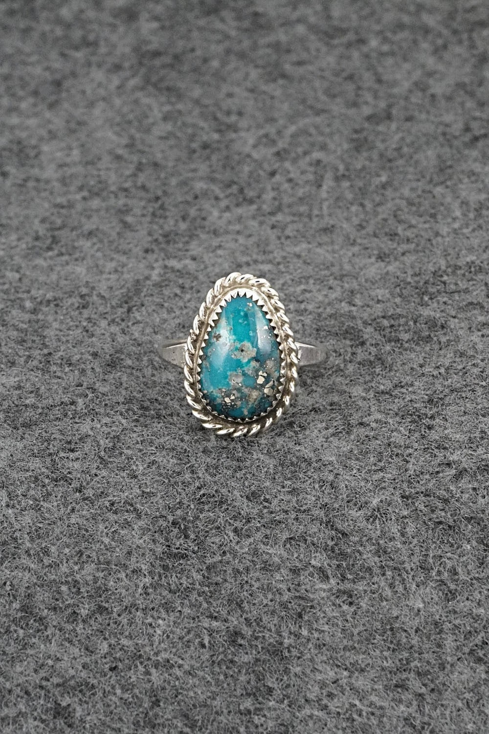 Turquoise & Sterling Silver Ring - Darius Arviso - Size 8.5
