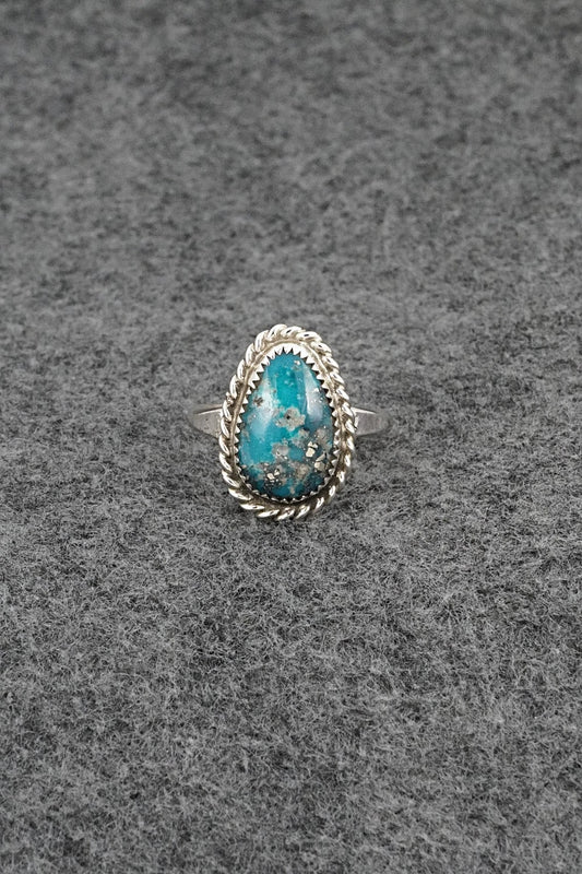 Turquoise & Sterling Silver Ring - Darius Arviso - Size 8.5