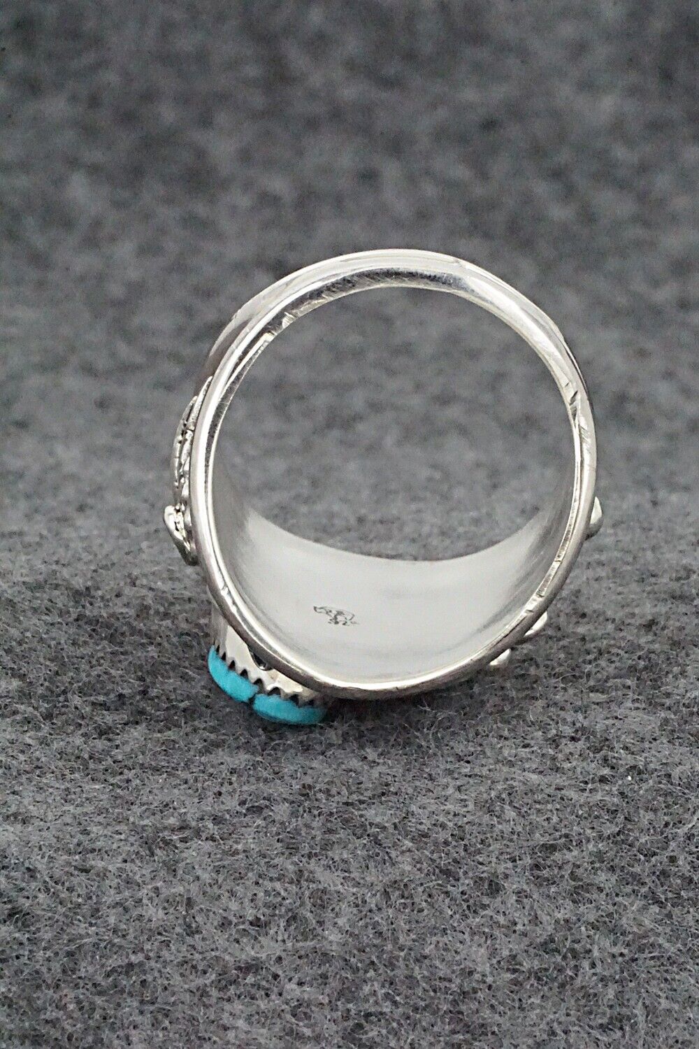 Turquoise & Sterling Silver Ring - Jeannette Saunders - Size 14.5