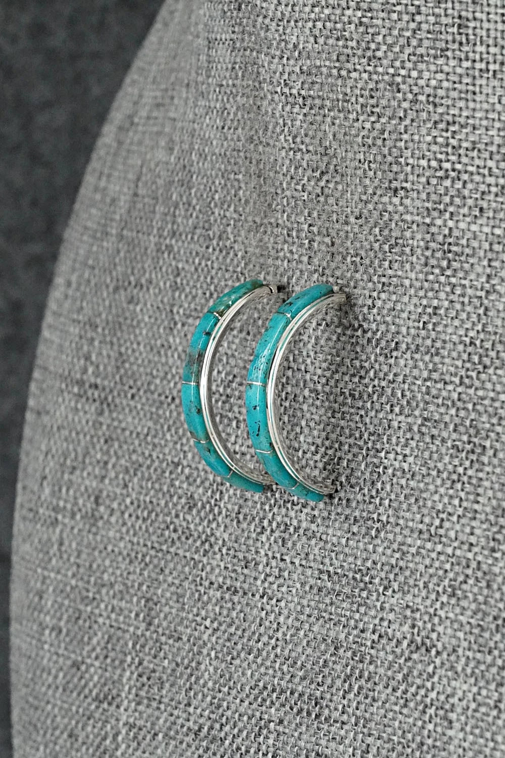 Turquoise & Sterling Silver Earrings - Gloria Waatsa