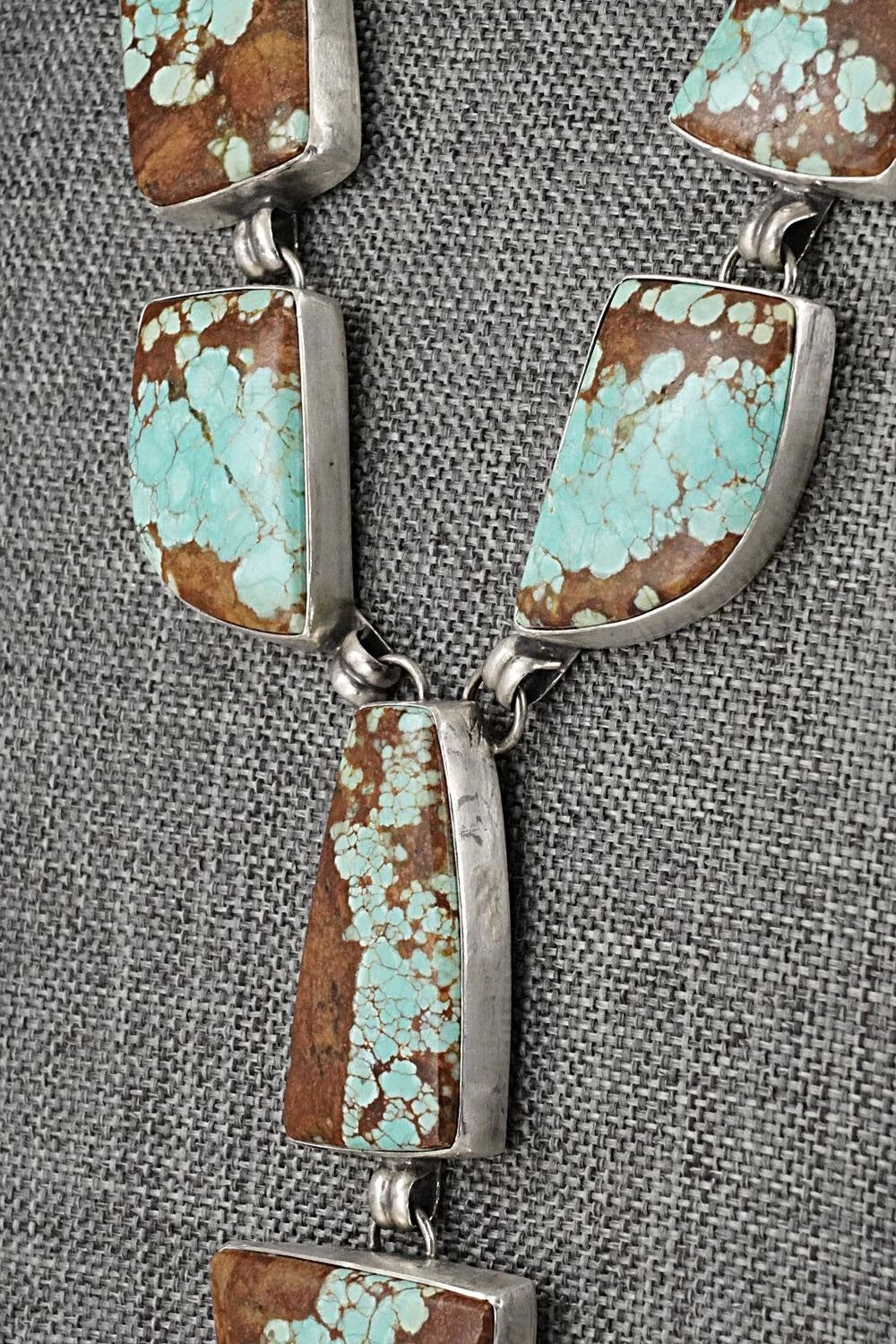 Turquoise & Sterling Silver Necklace and Earrings Set - Darrin Livingston