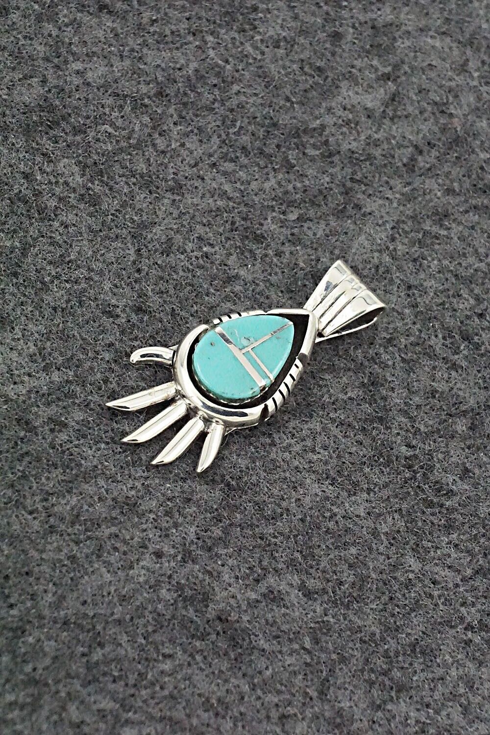 Turquoise & Sterling Silver Pendant - James Manygoats